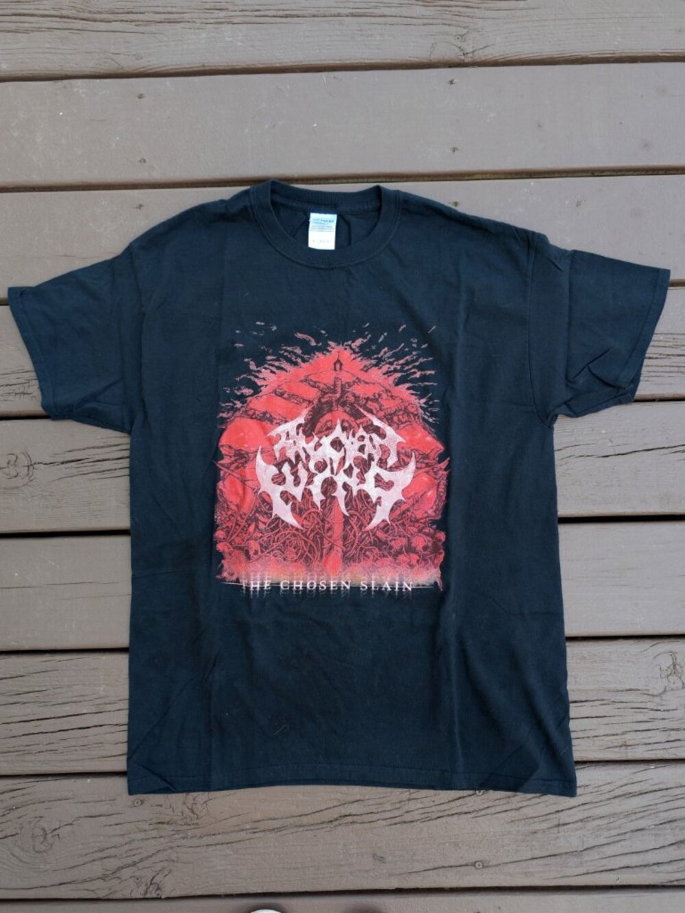 Ancient Wind The Chosen Slain Black T-Shirt Death-Thrash Metal Band Size L Large
